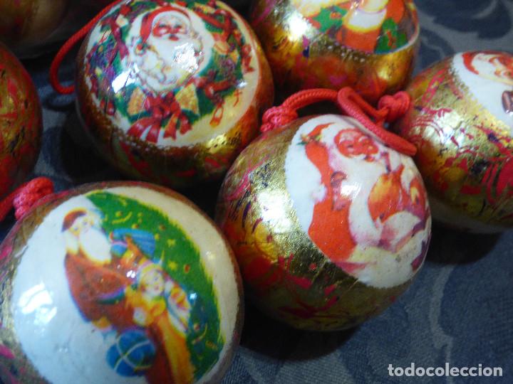 Vintage: Bolas de Navidad.Papel matxe. - Foto 1