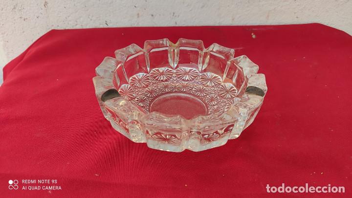Vintage: cenicero de cristal y plata - Foto 1
