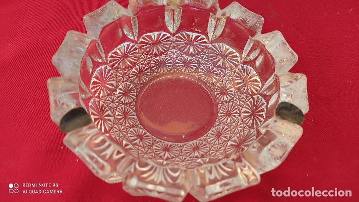 Vintage: cenicero de cristal y plata - Foto 2