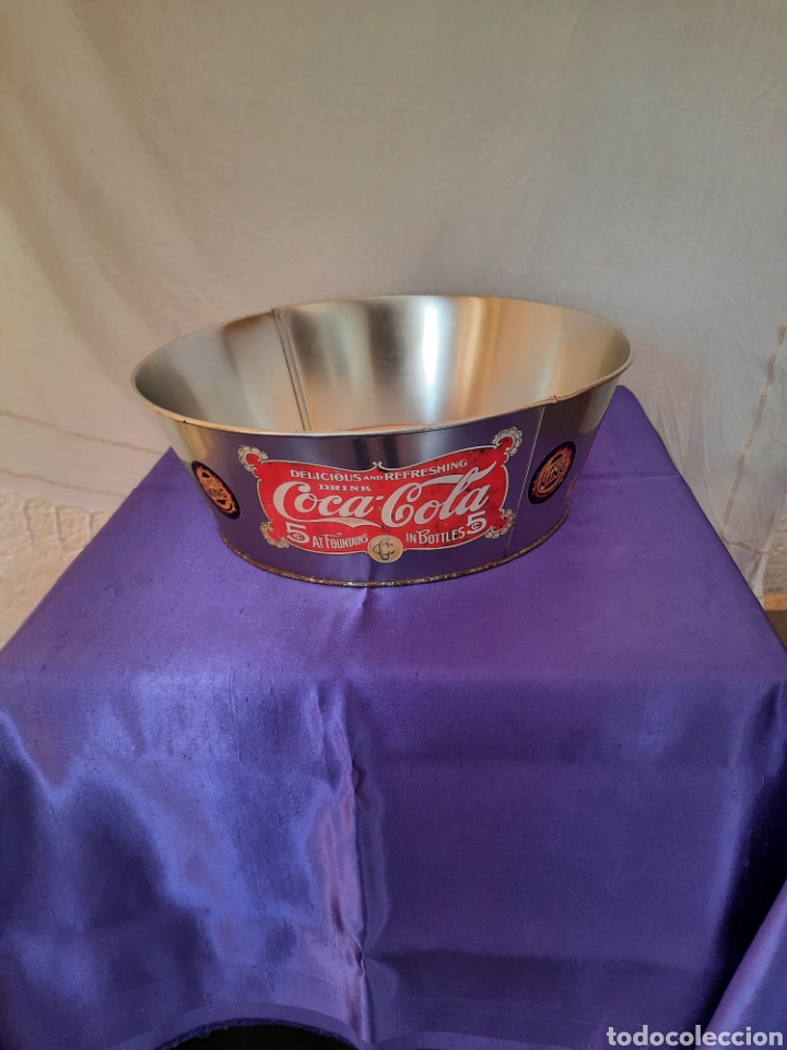 Vintage: Bandeja palomitero promocional Coca cola lat&oacute;n.