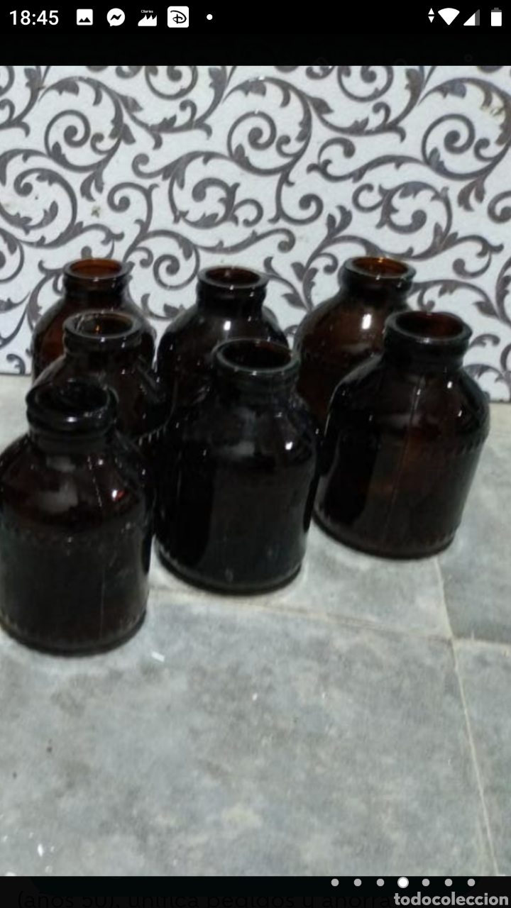 Vintage: 4 envases cristal marr&oacute;n oscuro - Foto 5