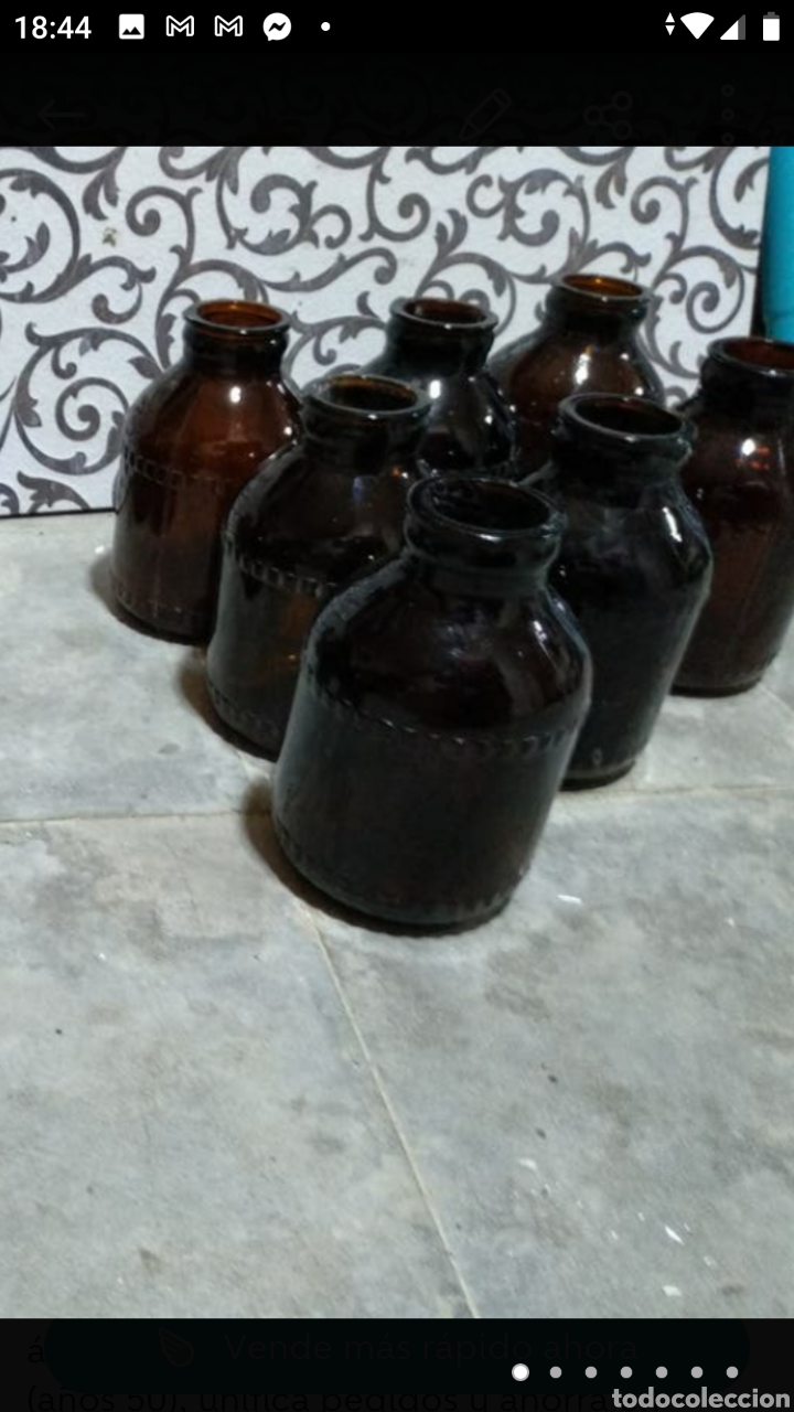 Vintage: 4 envases cristal marr&oacute;n oscuro - Foto 6