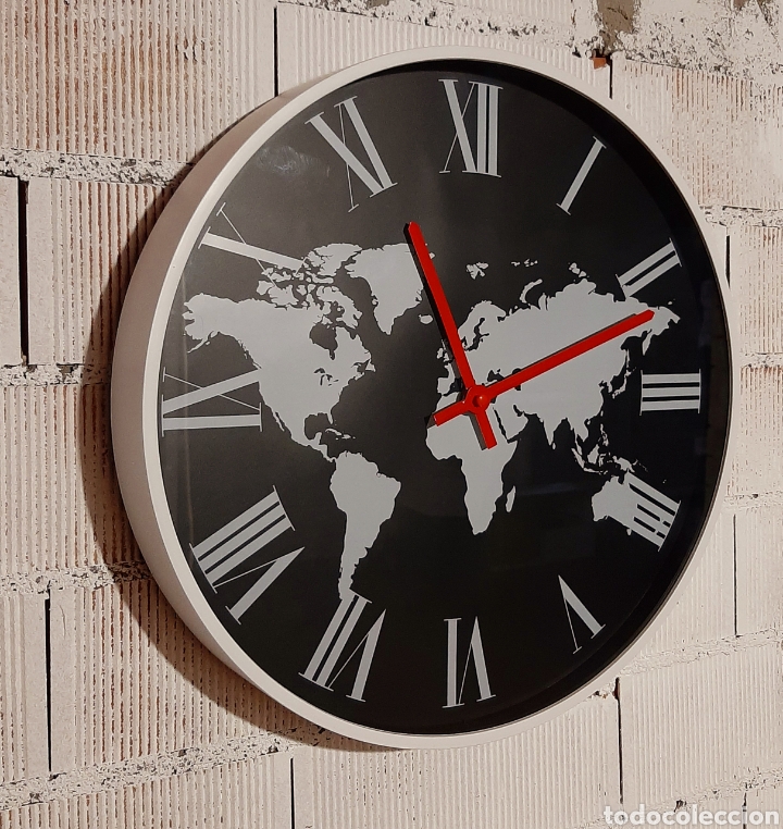 Vintage: Reloj mapamundi 40 cm diametro