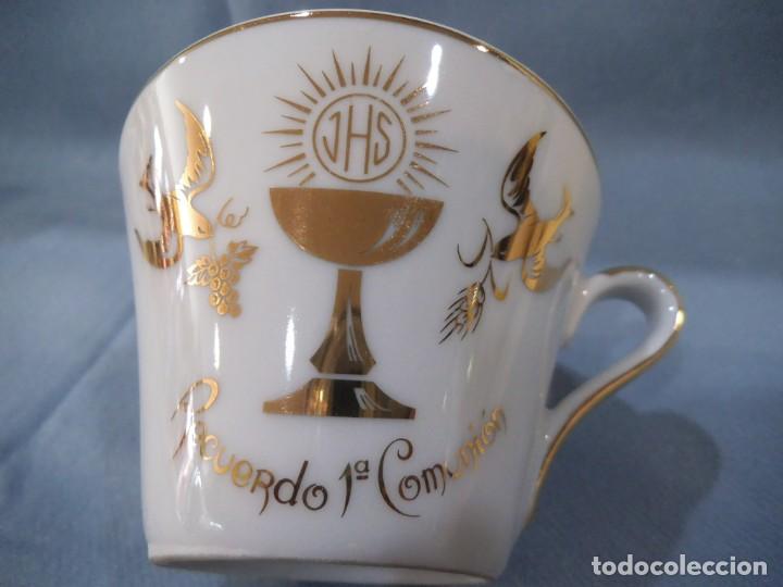 Vintage: TAZA PORCELANA ( comuni&oacute;n ) c&aacute;liz oro