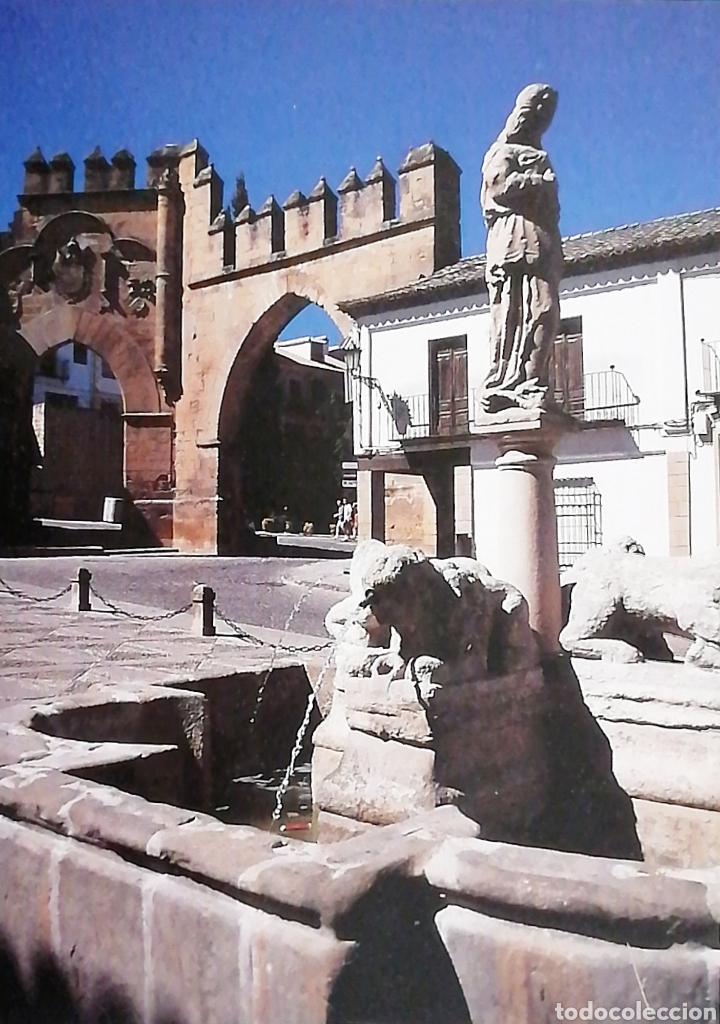 Vintage: Cuadro en madera. Baeza. Plaza del P&oacute;pulo - Ja&eacute;n