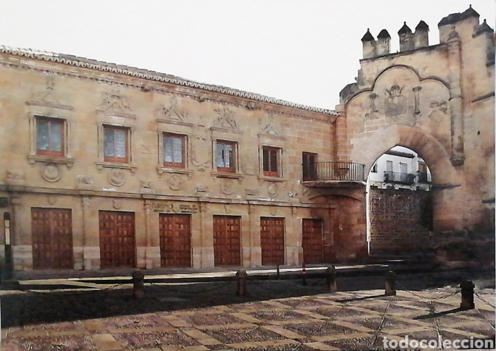 Vintage: Cuadro en madera. Baeza. Plaza del P&oacute;pulo - Ja&eacute;n