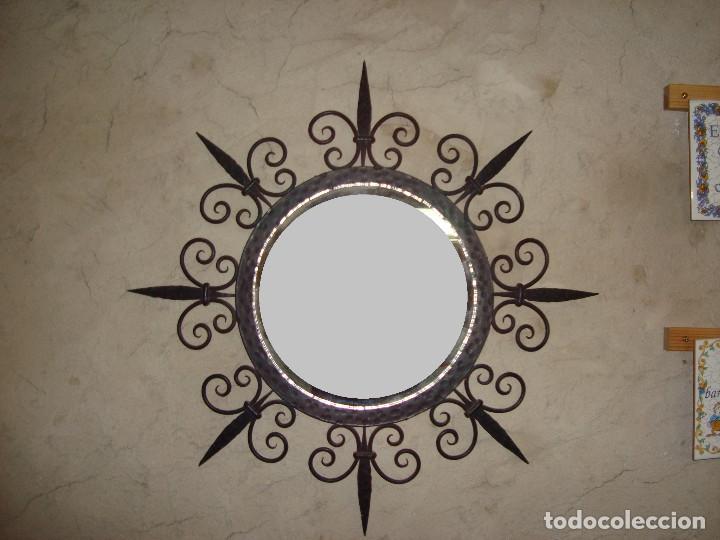Vintage: espejo sol de forja negro - Foto 1