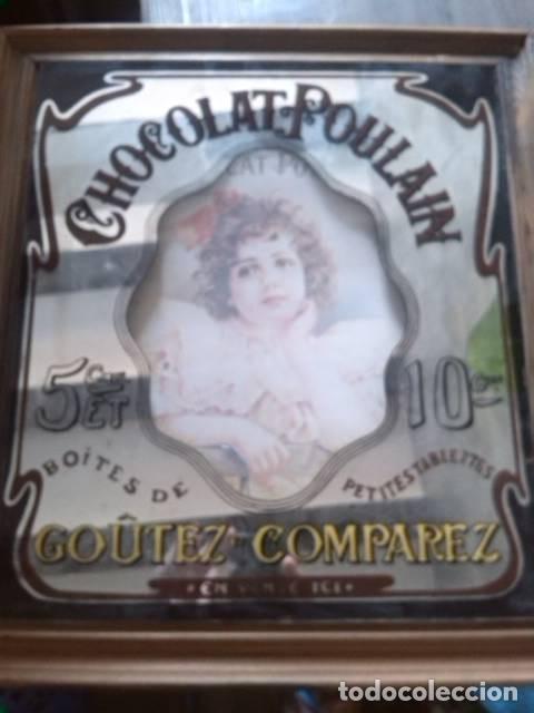 Vintage: Cuadro espejo Vintage.Chocolat Poulain. Goutez Compare. Medida: 35 X 30 cm