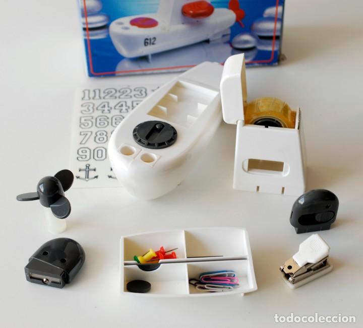 Vintage: Organizador de escritorio con forma de submarino. 14 en 1. Made in Taiwan. Nuevo, a estrenar