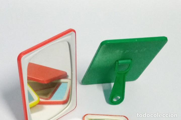 Vintage: espejo de plastico de color naranja - Foto 1