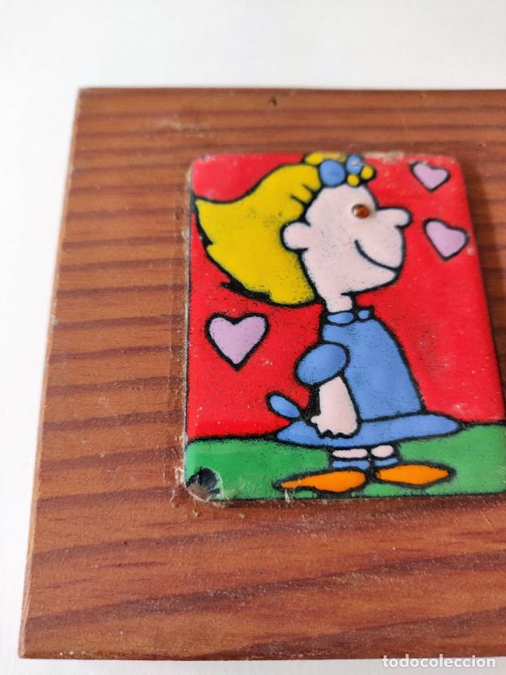 Vintage: Cuadro esmalte y madera - Foto 3