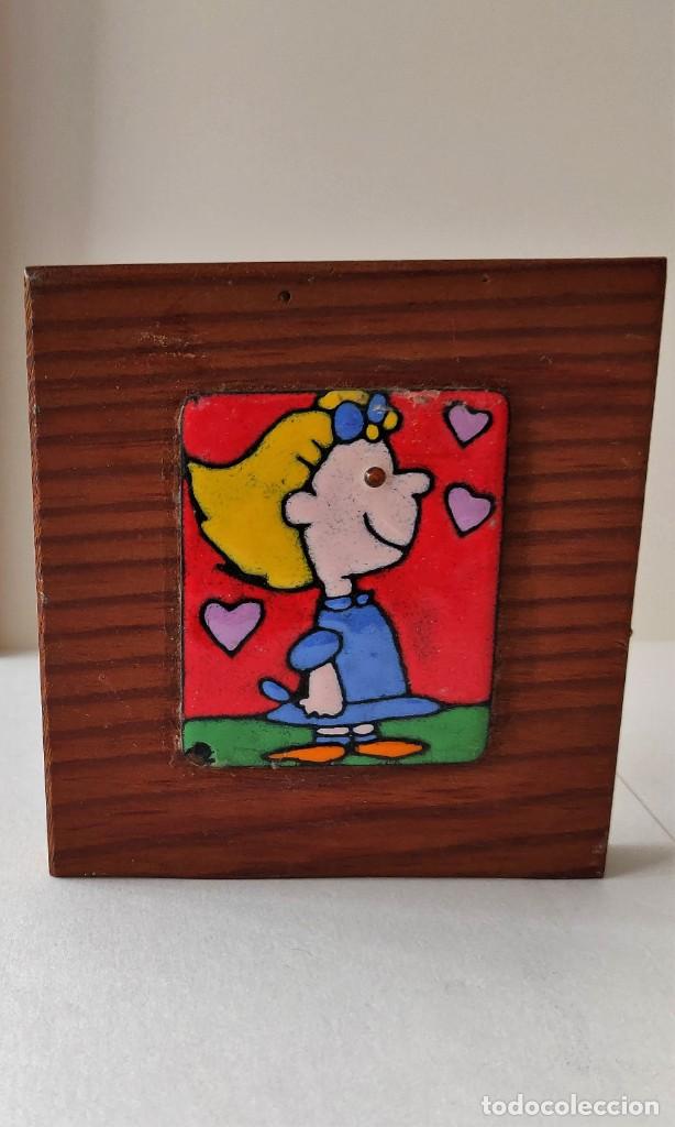 Vintage: Cuadro esmalte y madera - Foto 4