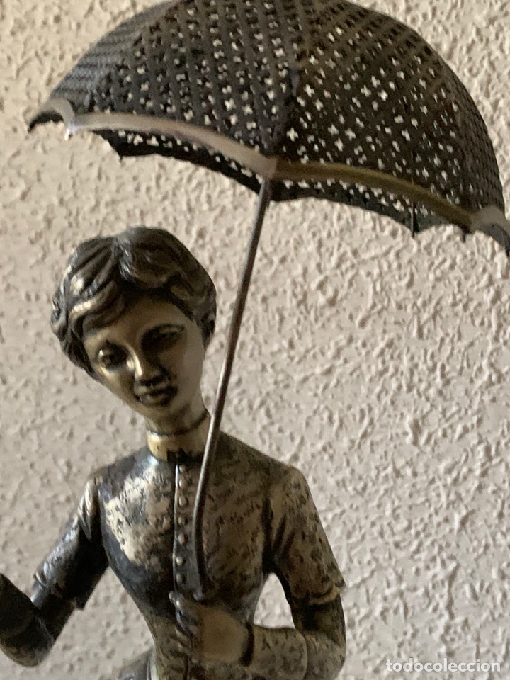 Vintage: Dama con sombrilla metal - Foto 2