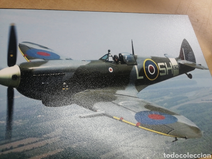 Vintage: Cuadro del Avion Supermarine Spitfire de la RAF en madera - Foto 4