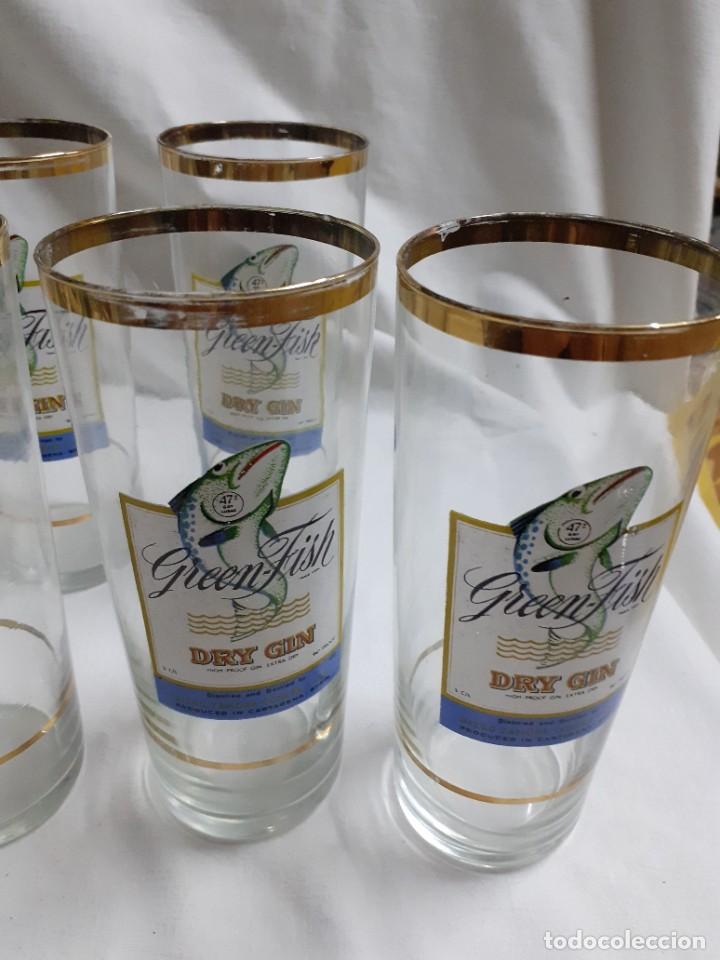 Vintage: 6 vasos Dry Gin Green Fish - Foto 2