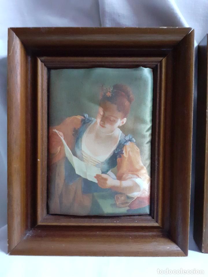 Vintage: Pareja de cuadros de seda - Foto 2
