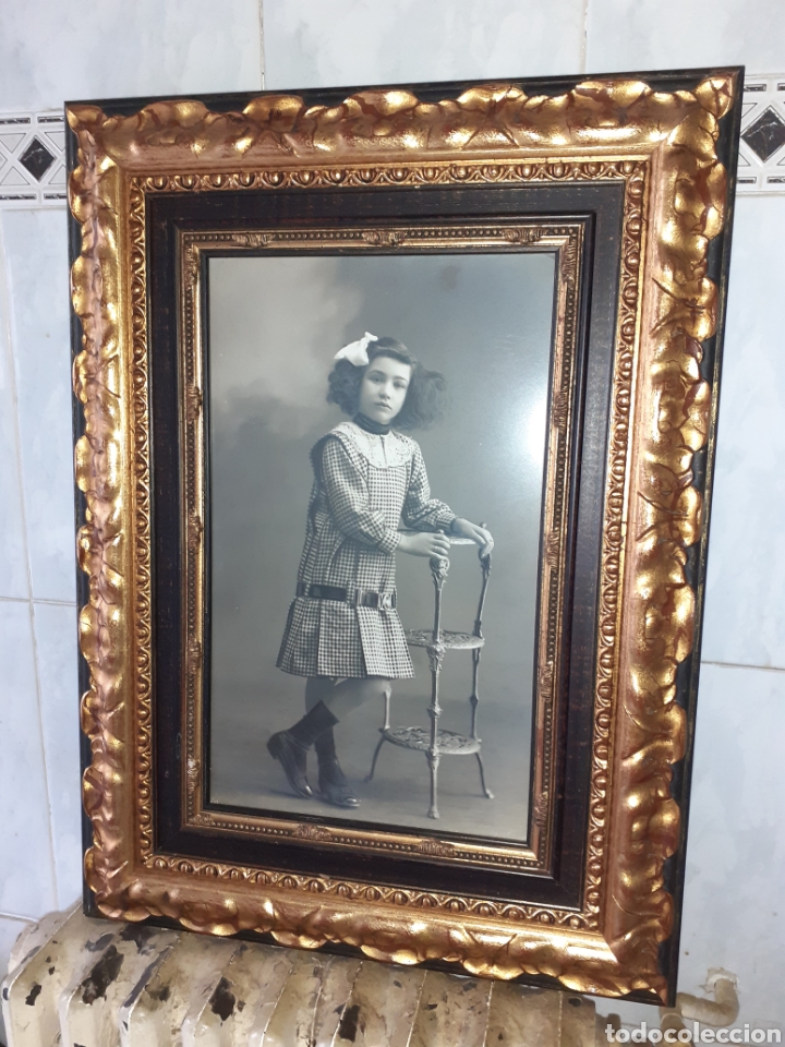Vintage: Muy bonita fotografia de Ni&ntilde;a, grande 47 x 65 cm