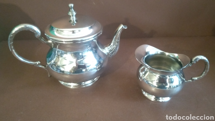Vintage: Tetera y lechera metal plateado - Foto 2