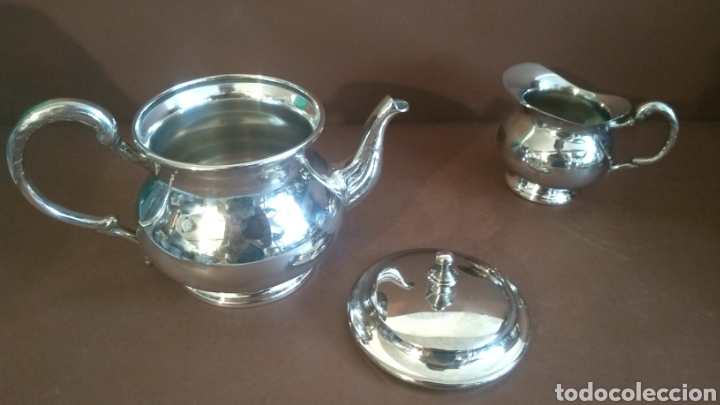 Vintage: Tetera y lechera metal plateado - Foto 6