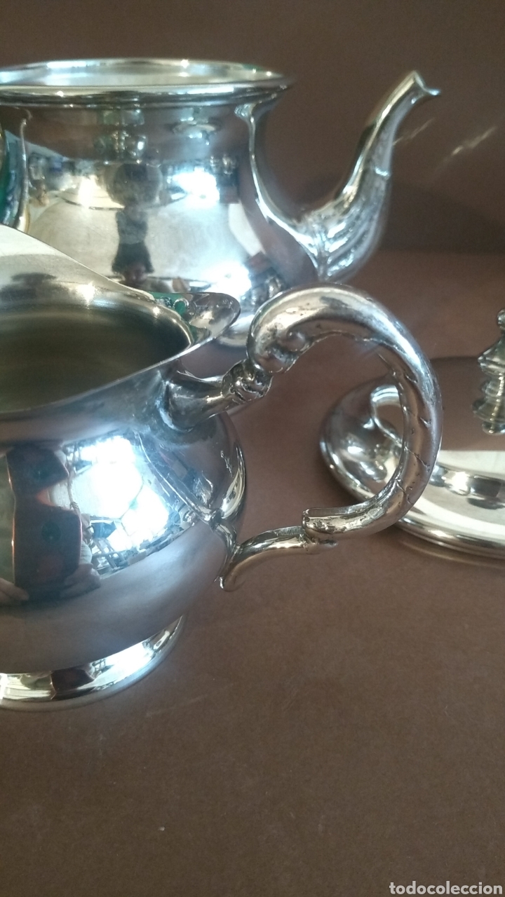Vintage: Tetera y lechera metal plateado - Foto 5