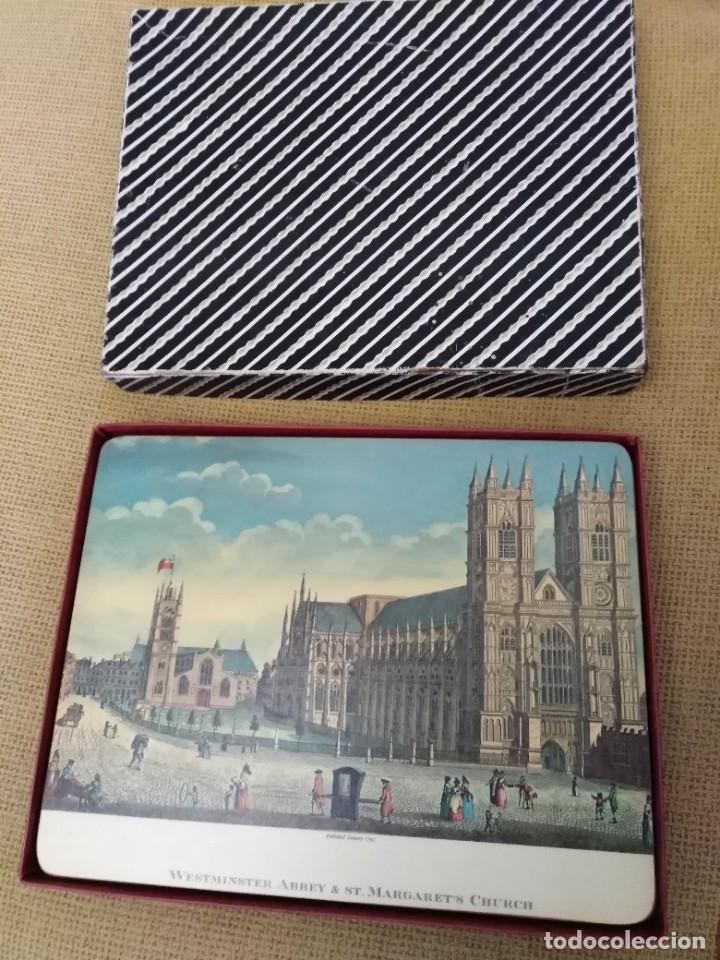 Vintage: Caja set de 6 bandejas salvamanteles antiguas