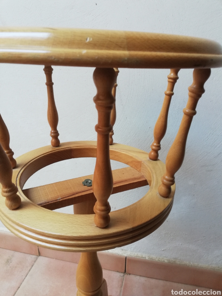 Vintage: MACETERO DE PIE EN MADERA PINO. III - Foto 4