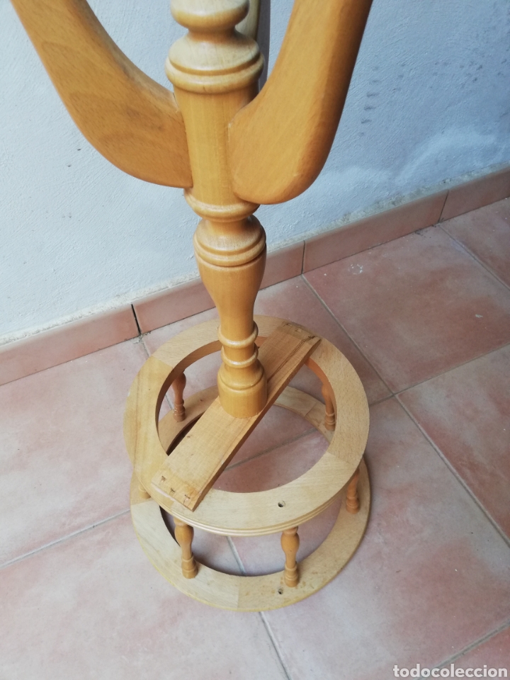 Vintage: MACETERO DE PIE EN MADERA PINO. III - Foto 8