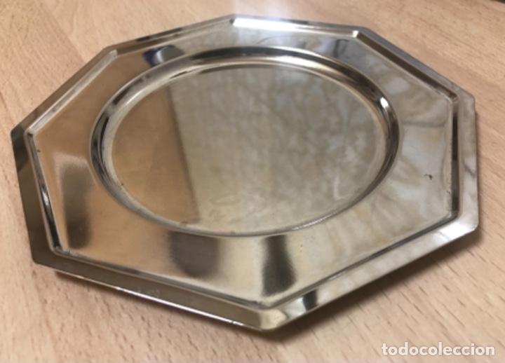 Vintage: BANDEJA OCTOGONAL EN METAL PLATEADO - Foto 3