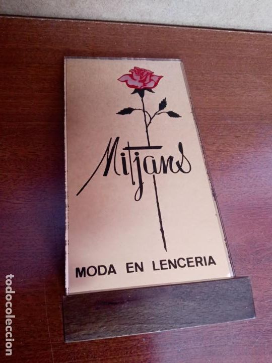 Vintage: Antiguo Espejo propaganda Mitjans moda en lencer&iacute;a