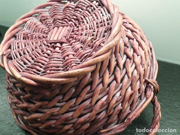 Vintage: Cesta, canasto de mimbre morado. - Foto 4