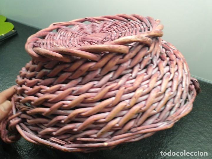 Vintage: Cesta, canasto de mimbre morado. - Foto 5