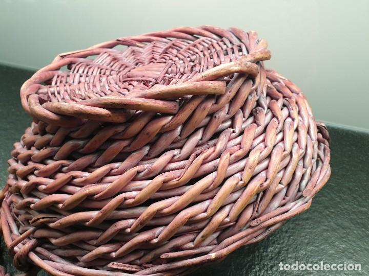Vintage: Cesta, canasto de mimbre morado. - Foto 6