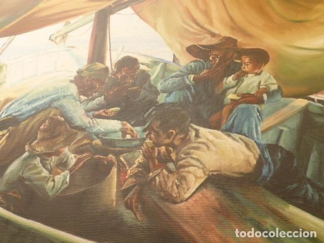 Vintage: CUADRO SOBRE LIENZO Y MARCO BARROCO. - Foto 4