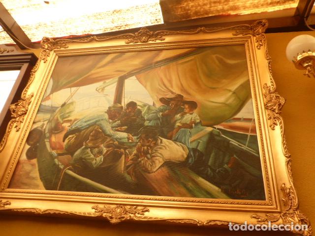 Vintage: CUADRO SOBRE LIENZO Y MARCO BARROCO.