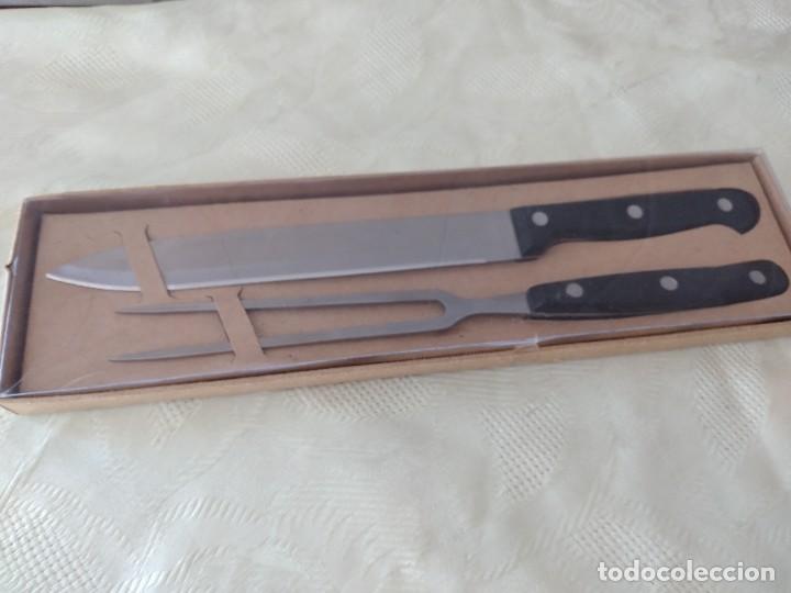 Vintage: Conjunto de cuchillo y tenedor de trinchar,inox. - Foto 2