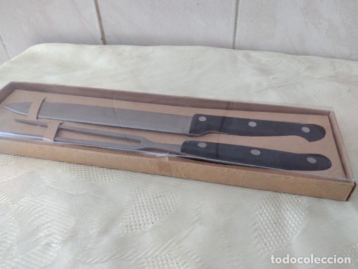 Vintage: Conjunto de cuchillo y tenedor de trinchar,inox. - Foto 4