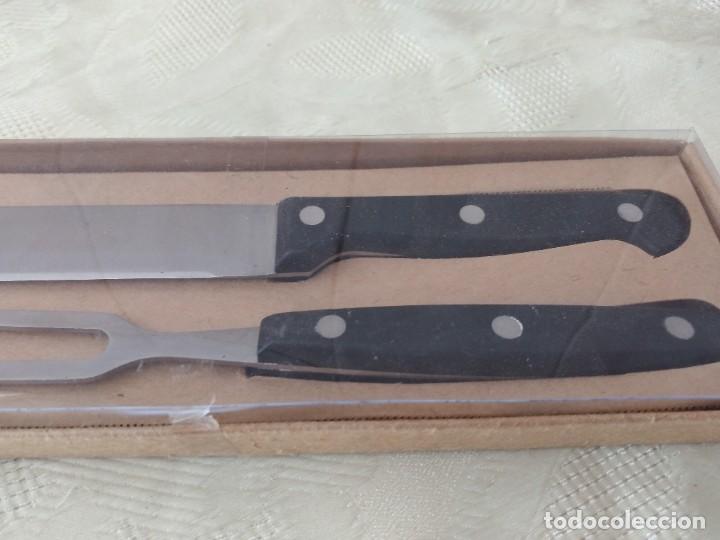 Vintage: Conjunto de cuchillo y tenedor de trinchar,inox. - Foto 5