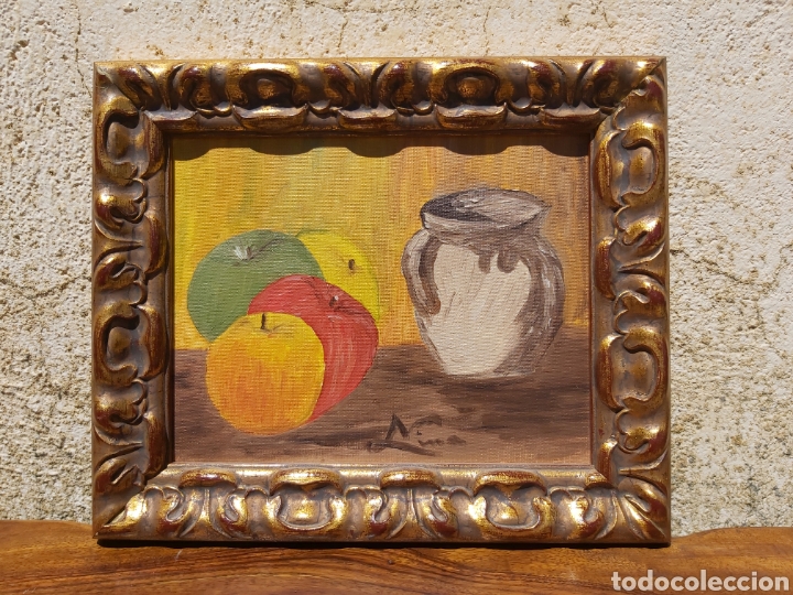 Vintage: Marco dorado con bodeg&oacute;n.