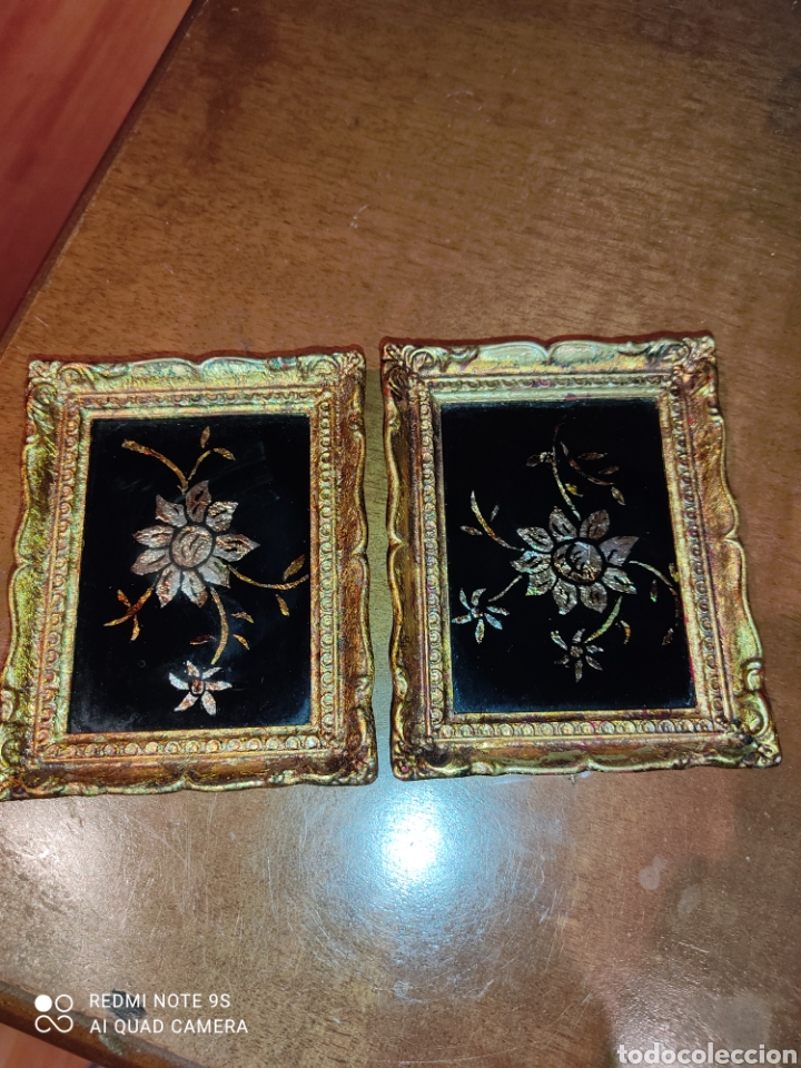 Vintage: Juego de peque&ntilde;os cuadros con cristal. - Foto 4
