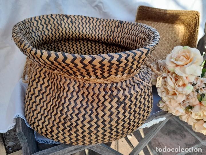 Vintage: Cesta fibras naturales - Foto 2