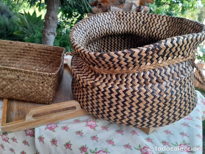 Vintage: Cesta fibras naturales - Foto 4