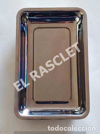 Vintage: CONJUNTO DE 2 BANDEJAS APERITIVO EN ACERO INOX. 18/8 RECTANGULAR NUEVA - Foto 3