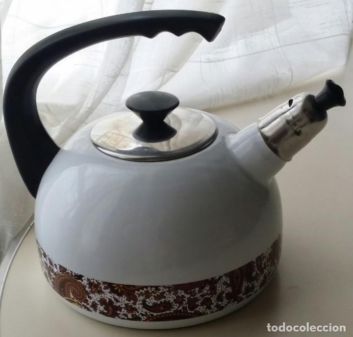 Vintage: TETERA INGLESA PORCELANA ESMALTADA - Foto 2
