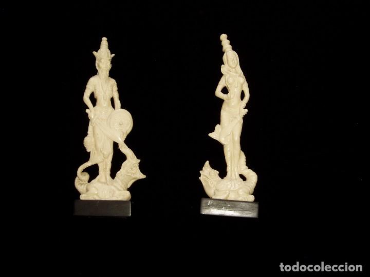 Vintage: Figuras chinas de marfilina - Foto 1