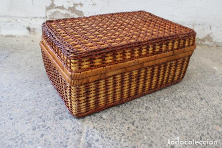 Vintage: maleta Cesta de Mimbre para p&iacute;cnic - Foto 5
