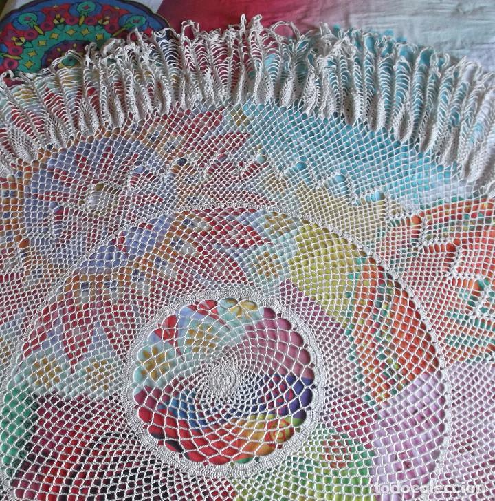 Vintage: Gran tapete para mesa camilla de ganchillo o crochet hecho a mano - Artesanal - Di&aacute;metro 350 cm