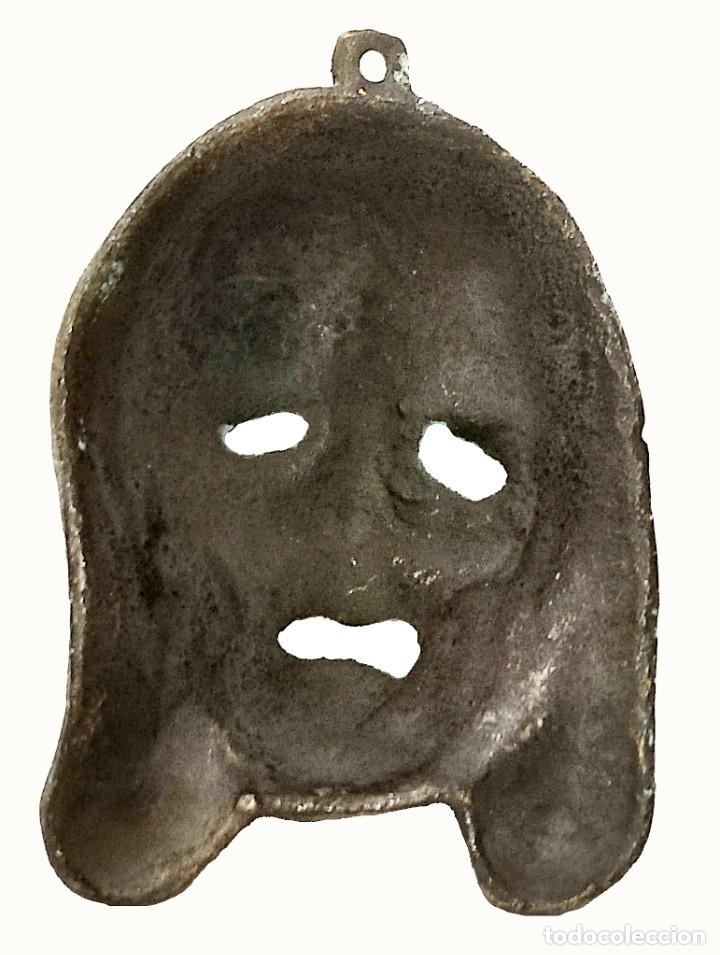 Vintage: Mascara del teatro Griego en bronce - Foto 3