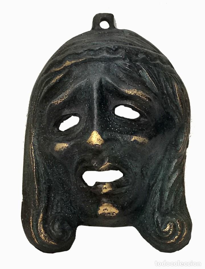 Vintage: Mascara del teatro Griego en bronce - Foto 1