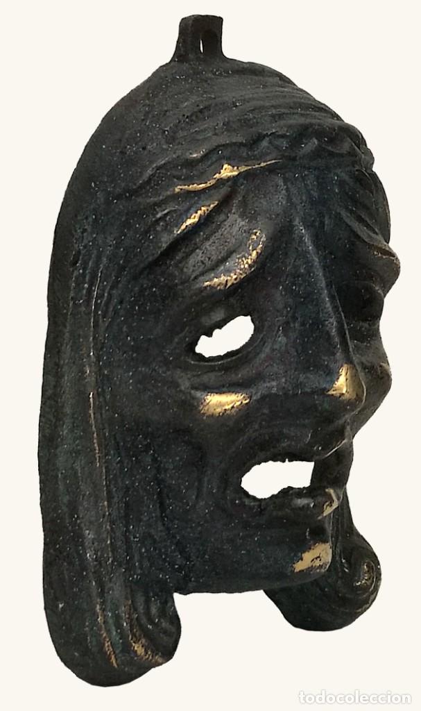 Vintage: Mascara del teatro Griego en bronce - Foto 2