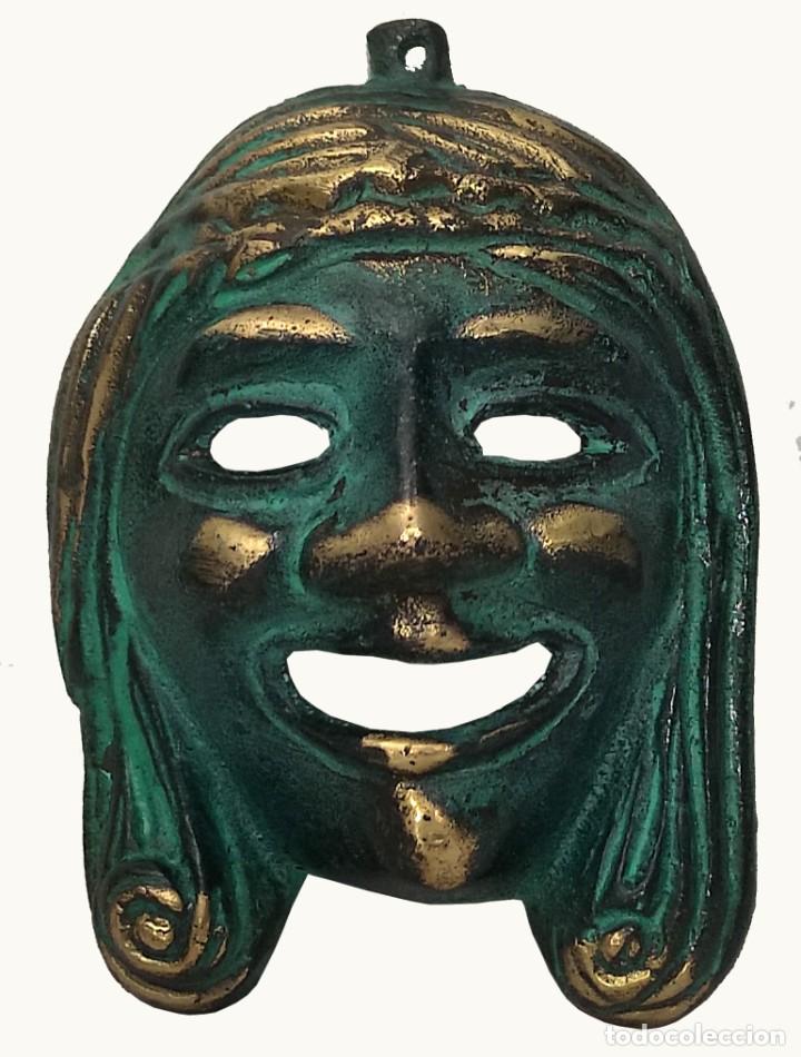 Vintage: Mascara del teatro Griego en bronce - Foto 1